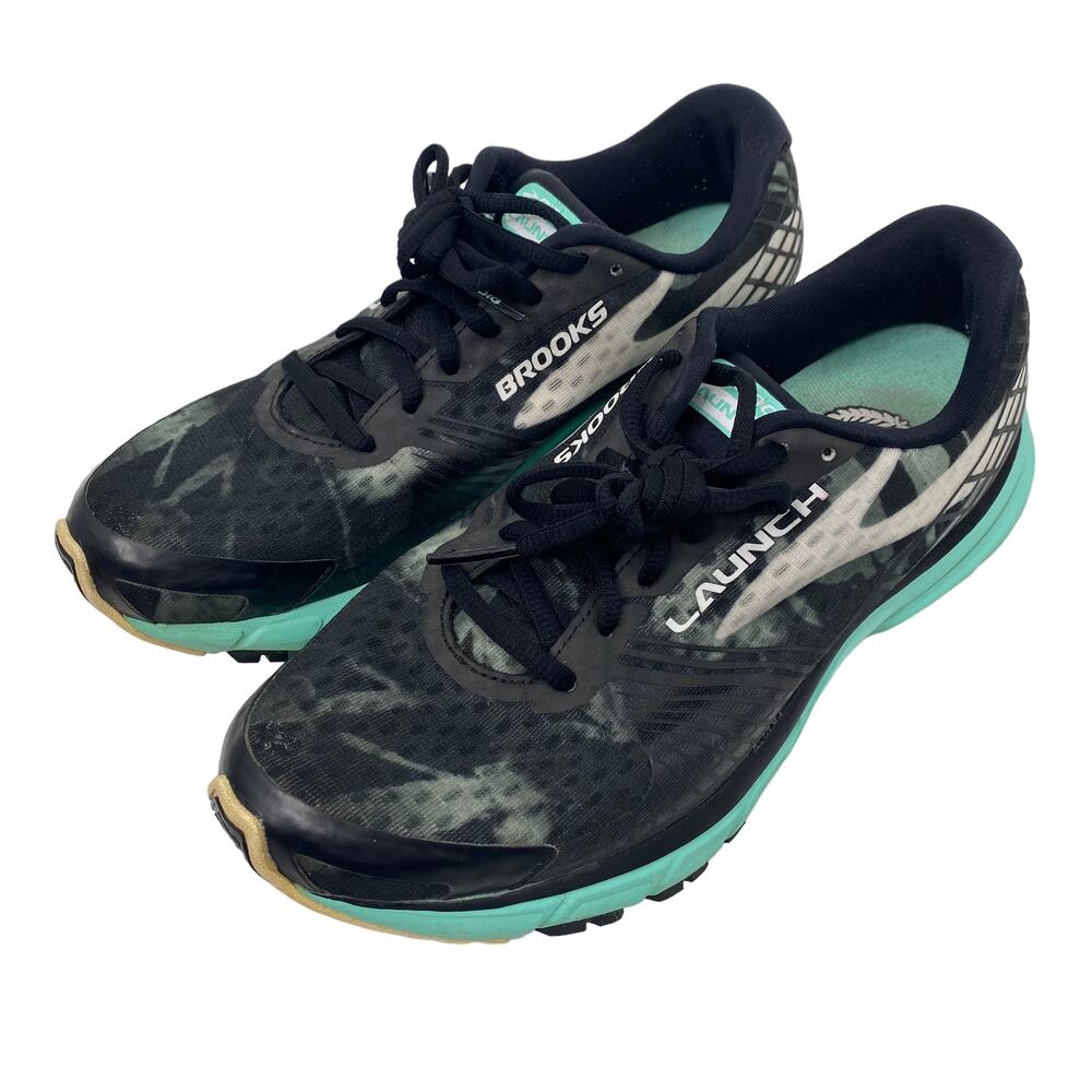 Brooks Launch 2 Sneakers Running Shoes Black Ice Mint Green Athletic Womens 9
